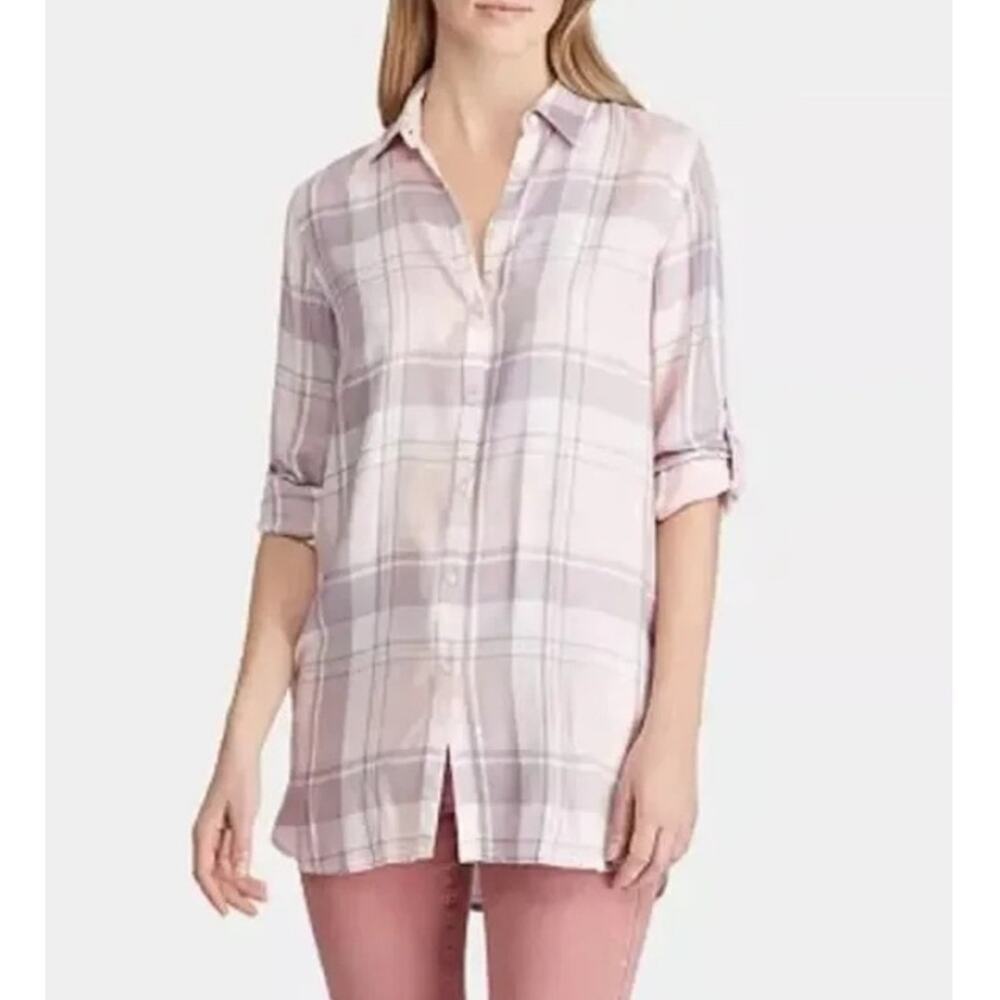 Ralph Lauren Pink Lavender Plaid Button Shirt